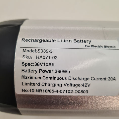 Bottle battery (36V10ah)